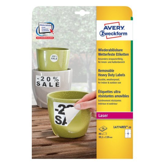 Avery Zweckform Resistant a Intemperie Folienetiketten 99,1 X 139,0MM
