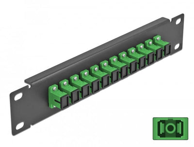 Delock 10? Lwl Patchpanel 12 Port Sc Simplex Green 1 He Black — image 1