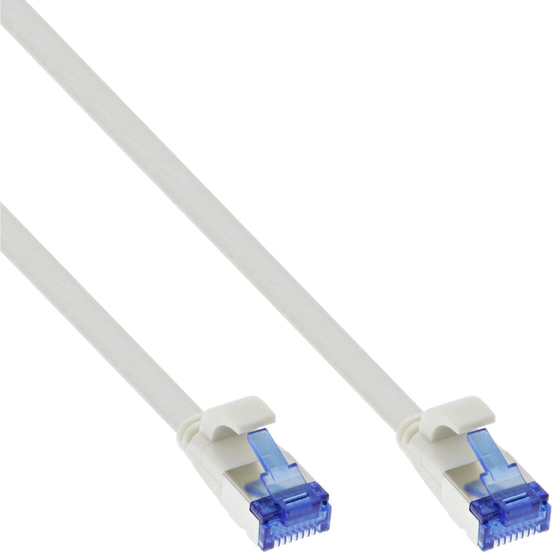 Inline Network Cable Flat , U/FTP, CAT.6A, Tpe Libre Halógenos, White 20M