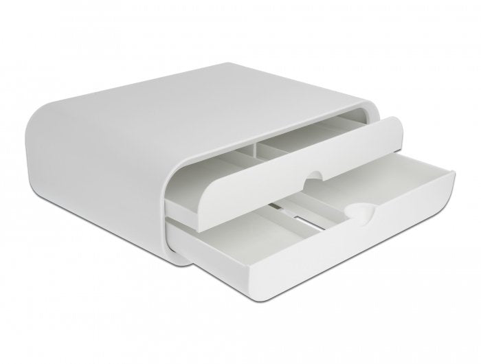 Stand Monitor With Zwei Drawers White