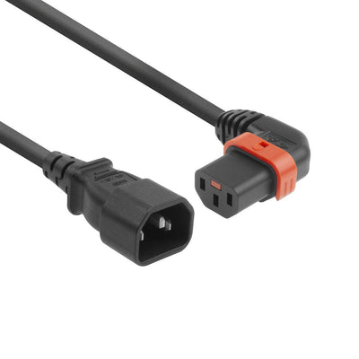 Powercord C14 - C13 IEC Lock (left Angled) Black 3M, PC2050 — image 1