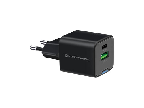 Conceptronic Charger 2PORT 20W,1x USB-C,1x USB-A 1.5M Sw — image 1