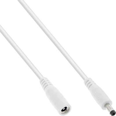 Inline Cable Extensión Cc , Plug Cc Male/Female 4,0X1,7MM, White 0,5M — image 1