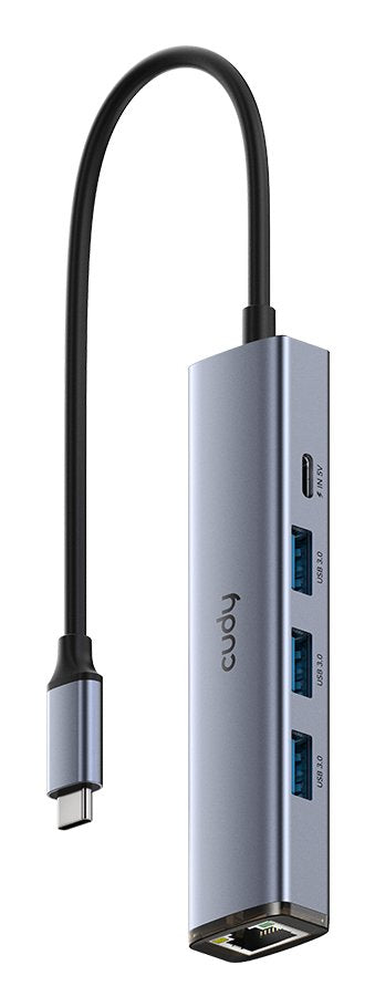 Hub Cudy UH605 Interfaz USB 3.2 Gen 1 (3.1 Gen 1) Type-c 5000 Mbit/S Grey Silver