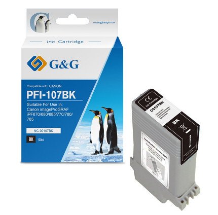 G&g Ink Cartridge Compatible Canon PFI-107BK Black