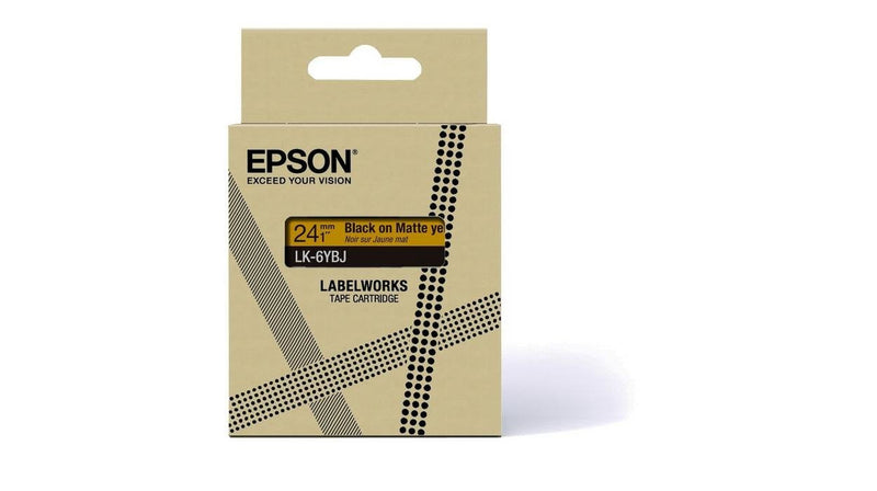 Epson Labelworks LK-6YBJ Black Sobre Yellow Matte Roll (2 4CM X 8M) 1 Cinta(s) Box Colgar Cartridge Tape Label