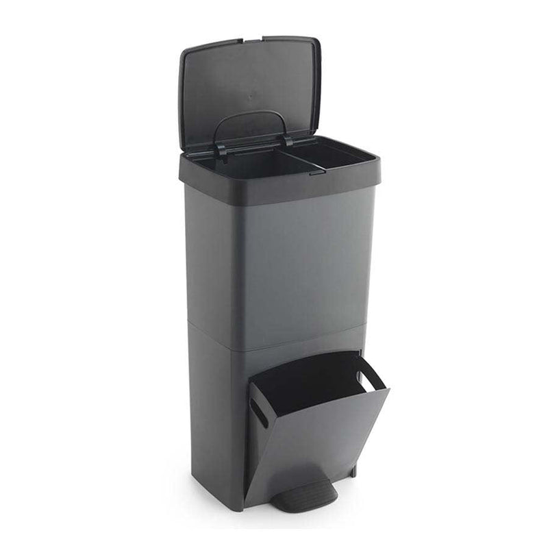 Bucket Basura Or Reciclaje 70L, Vertical, 2 Compartimentos, Papelera Residuos, 76CM, Easy Gestión