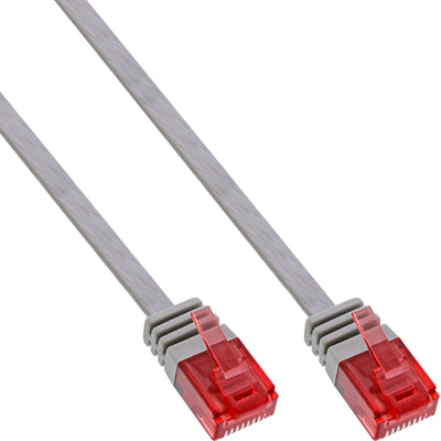 Inline Flat Ultraslim Network Cable U/UTP CAT.6 Gigabit Ready Grey 5M — image 1