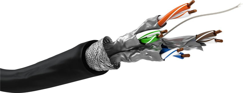 Goobay Network Cable Outdoor CAT.7 S/FTP Pimf Black 100 Metres 52768