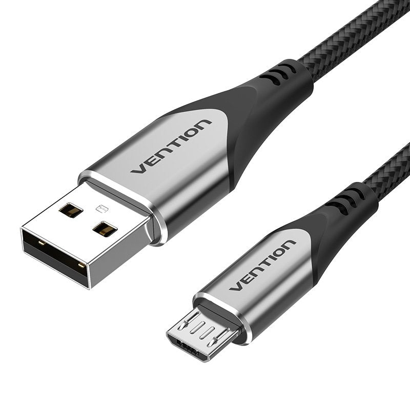 Vention USB Cable 2.0 Coahh Microusb Male USB Male Up To 60W 480Mbps 2M Grey