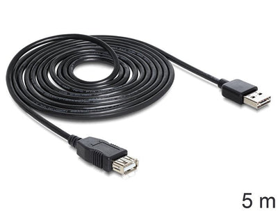 Delock Cable Easy-USB 2.0 Tipo-a - Alargo M/M 5M Black — image 1
