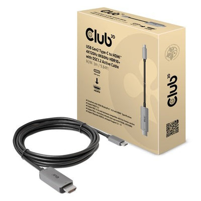 CLUB3D USB Cable 3.2 Typ C HDMI 2.1 HDR10 4K120HZ 3M Akt Retail — image 1