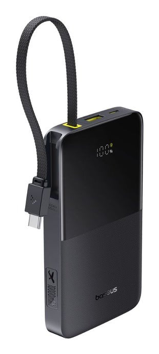 Enerfill FC51 BIPOW2 Pro Digital Display Power Bank With Built-in Cable 10000MAH 22.5W Cosmic Black