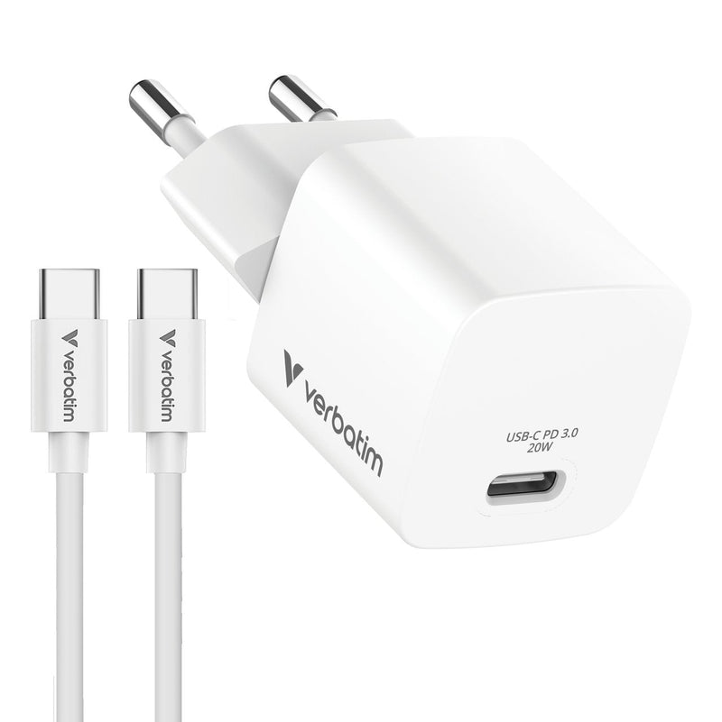 Charger Universal Mini GaN 20W With Cable 1M, USB-C P.d 3.0