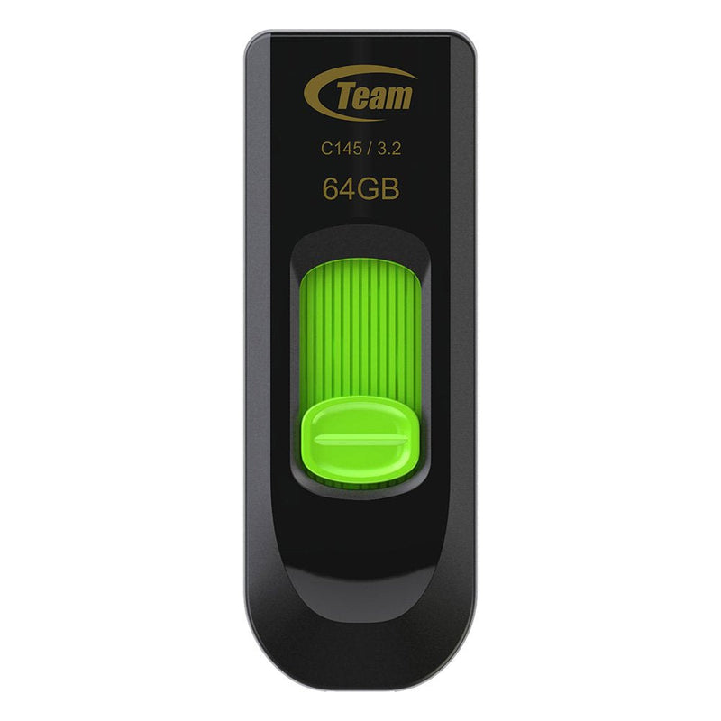 Team Group USB Flash Drive 64GB C145 Sliding Design USB 3.0 Green