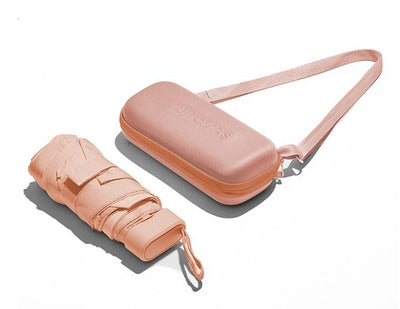 Muitomas Mini Paraguas With Case Paraguas Foldable Small Resistant Viento And a Lluvia, Colour Peach Fuzz — image 1