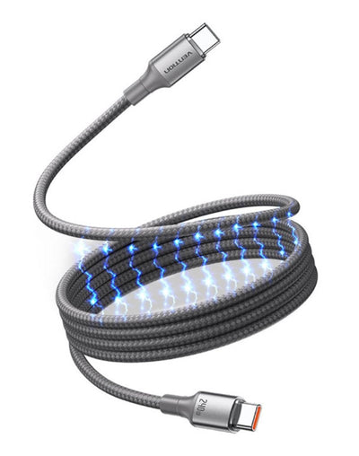 Vention Cable Magnetic USB 2.0 Type-c 5A Tsajf USB Type-c Male USB Type-c Male Up To 240W 480Mbps 1M Titanio — image 1