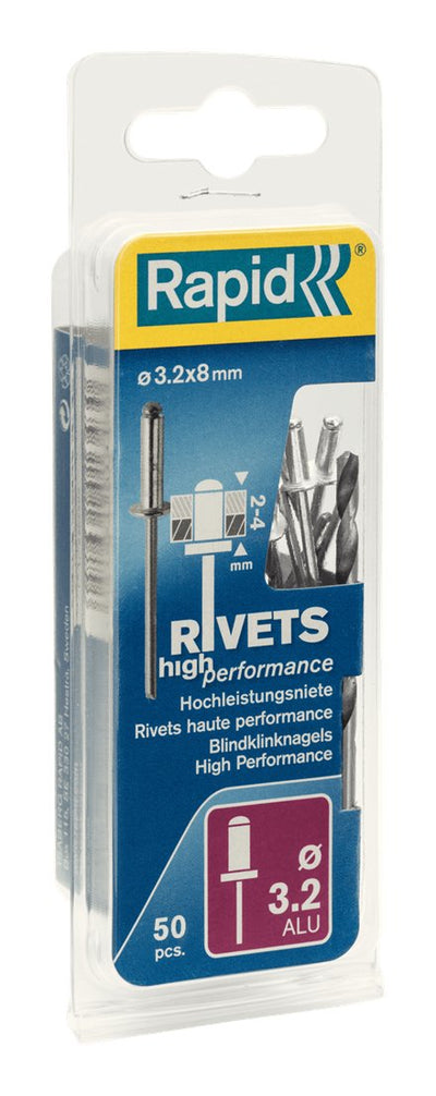 Rapid Blister 50 Remaches Ø3.2X8MM. Alu + Drill Bit 5000383 — image 1