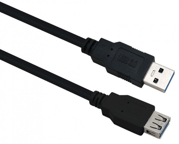 Helos Cable Alargador, USB 3.0A Connector Male/a Connector Female 2,0M, Black