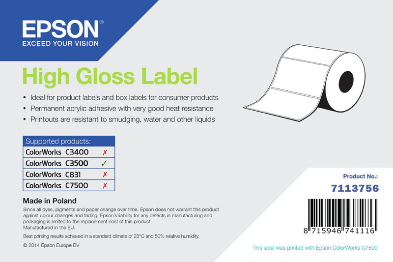 Epson High Gloss Label Printer Self-adhesive