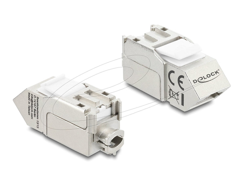 Delock Keystone Módulo RJ45 Connector Female a Lsa CAT.6A 45° Angulado Connector Female Apantallado 90° Guía C
