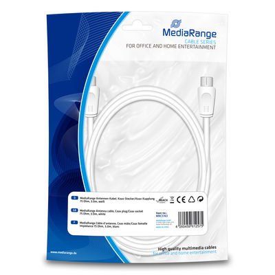 Mediarange Antenen-cable Koax-conector Male/Empalme 75OHM 3.0M We