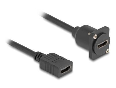 Delock D Type HDMI Cable Connector Female a Female Black 20CM — image 1