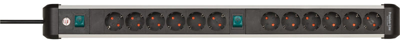 Brennenstuhl Power Strip Premium-alu-line Power Strip 12-FACH 3M H05VV-F 3G1,5 2X 6-FAC