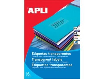 Apli Labels Translucidas Printers Laser A4 210 X 297 20HOJAS Resiste Intemperie — image 1