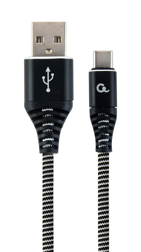 Gembird CC-USB2B-AMCM-1M-BW Cable Charging And Datos USB Type-c Trenzado Premium 1M, Black / White