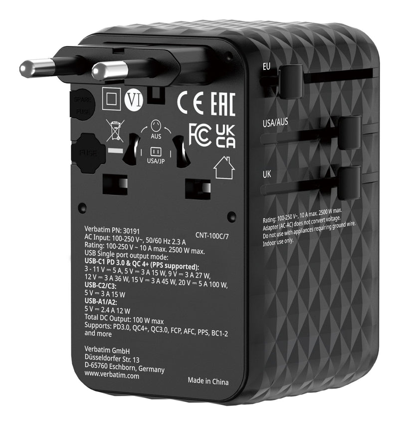 Verbatim 30191 Charger Dispositivo Mobile Phone Universal Black Power Alterna Charging Fast Indoor