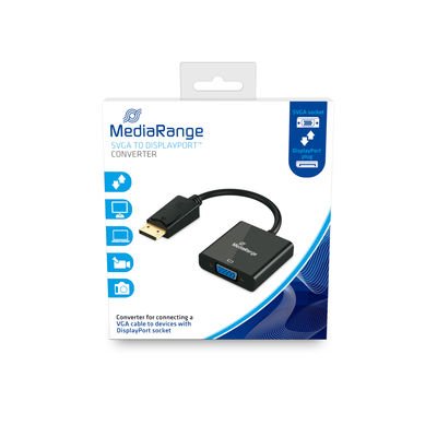 Mediarange MRCS173 Adapter Cable Vídeo 0,15M VGA (d-sub) DisplayPort Black