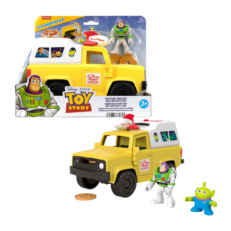 Camion Pizza Planet + Figuras Buzz Lightyear And Alien Toy Story Disney Pixar Imaginext