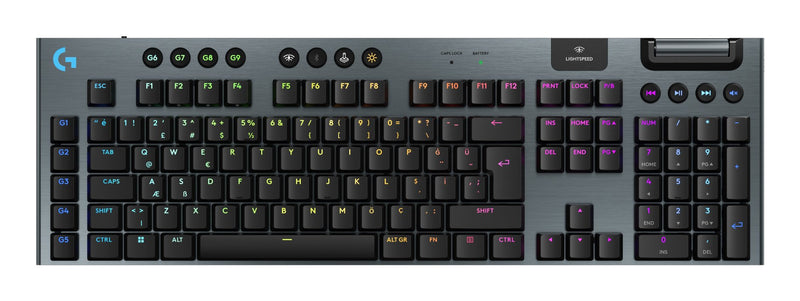 Logitech G G915 X Lightspeed Keyboard Set USB + RF Wireless + Bluetooth QWERTY Internacional Ee.uu. Black