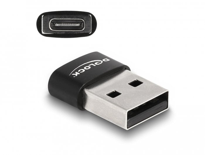 Delock USB 2.0 Adapter USB Typ-a Male a USB Type-c Female Black