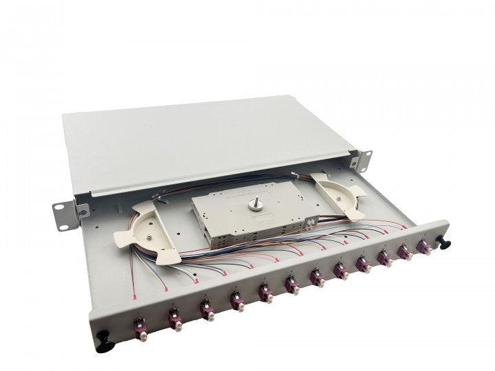 Helos Lwl 19 Spleissbox 12 X Lc Duplex OM4, Spleissfertig, Grey