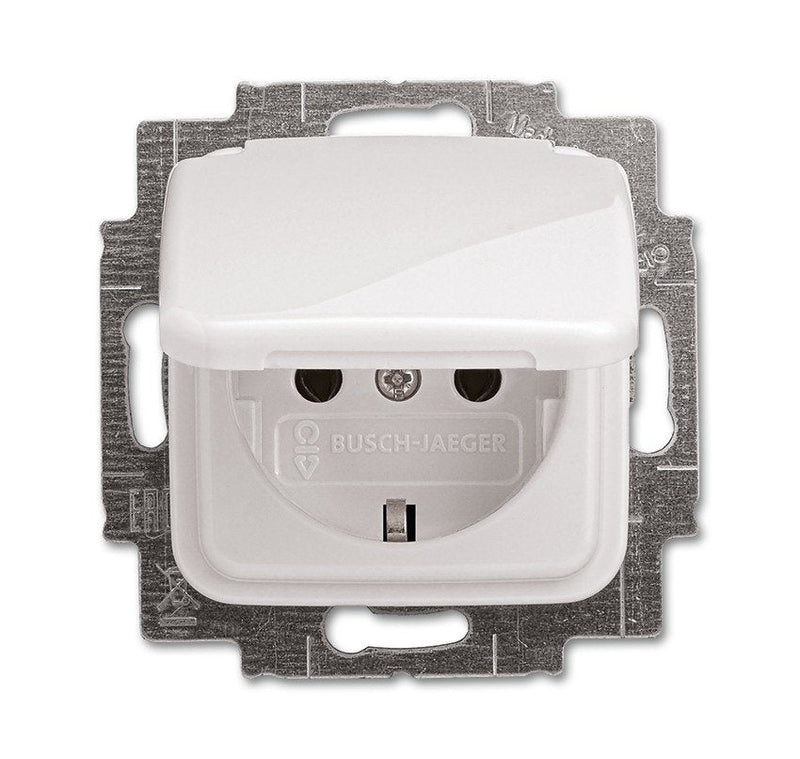 Busch Jaeger Reflex Si - Sockets Power Inserto Cover Abatible - Up White Alpino*