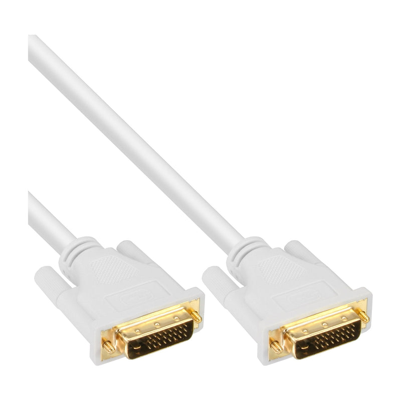 Inline Cable DVI-d 24 + 1 Male a Male DVI Dual Link White/Gold 3M