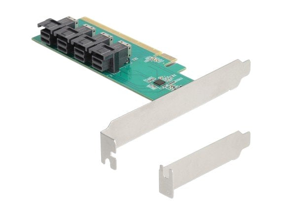 Pci Express X16 Card a 4 X Intern SFF-8643 NVMe - Bifurcation - Low Profile Formfaktor
