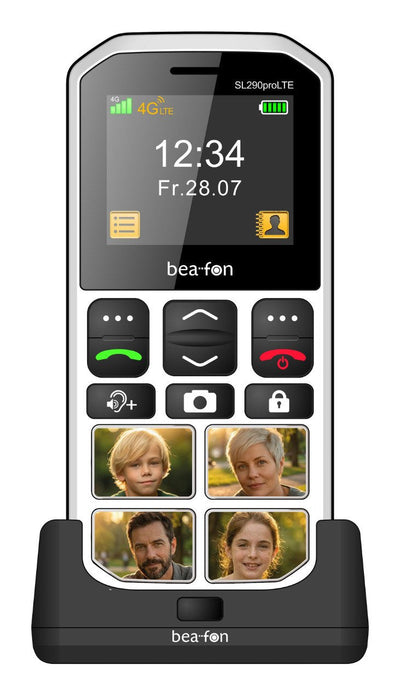 Beafon SL290PRO LTE - 4G, Silver Line, Mobile Phone With Keys Large Negro-blanco — image 1
