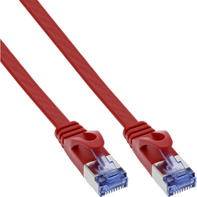 Inline Network Cable Flat , U/FTP, CAT.6A, Red 3M