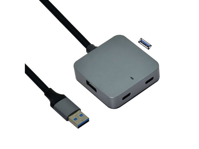 Value USB 3.2 Gen 1 Hub, 4 Ports (2x USB-A + 2x Usb-c), With Alargador Cable 5M — image 1