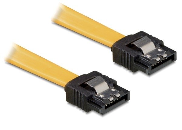 Delock Cable Datos SATA III 0.20M Yellow With Clip Security