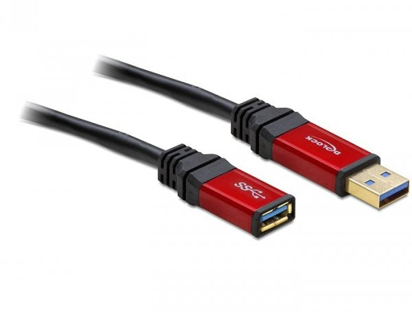 Delock USB Cable 3.0M/H (alargo) 5M Premium Black Red 82755