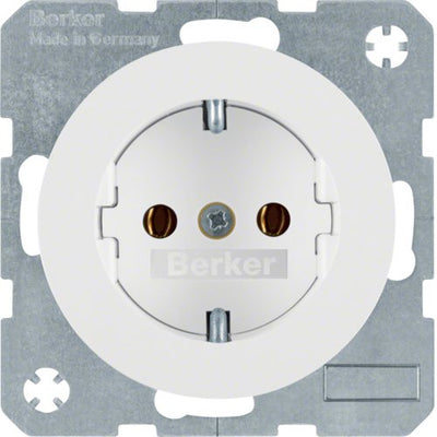 Berker 47432089 Socket Power Schuko R.1 R.3 White Polar, Glossy — image 1