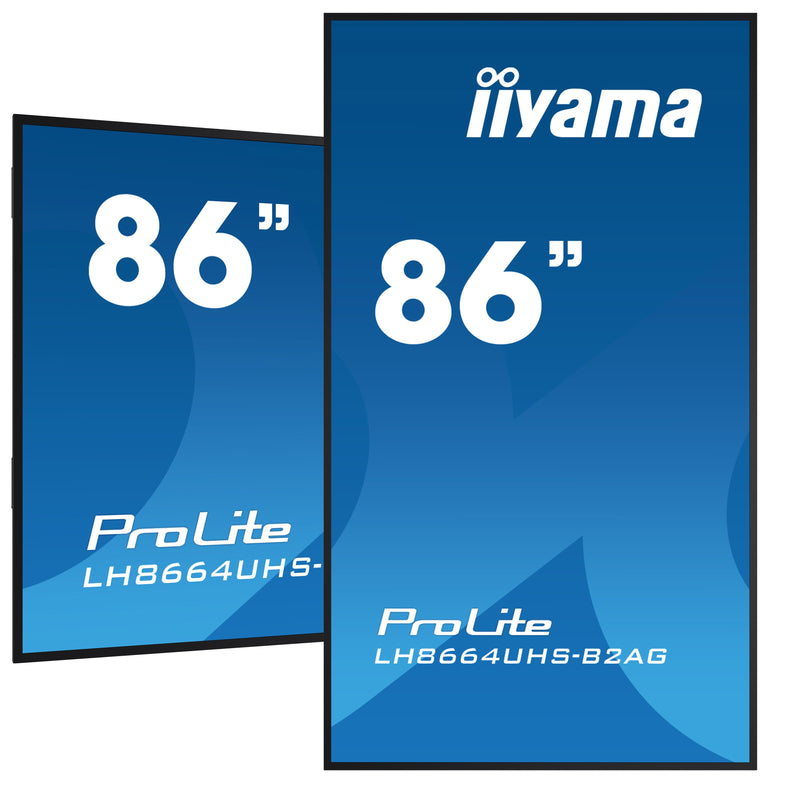 Iiyama Screen Plana Señalización LH8664UHS-B2AG Digital 2,18M (86) Wi-Fi 500 Cd / M² 4K Ultra HD Black Process