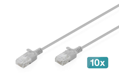 CAT.6 U-UTP Slim Network Cable, 3M, Grey 10 Pcs — image 1