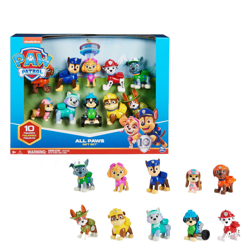 Spin Master Paw Patrol - Set de Regalo Action Pack Pups, Figura Juguete 10 Figuras Perros 6065255