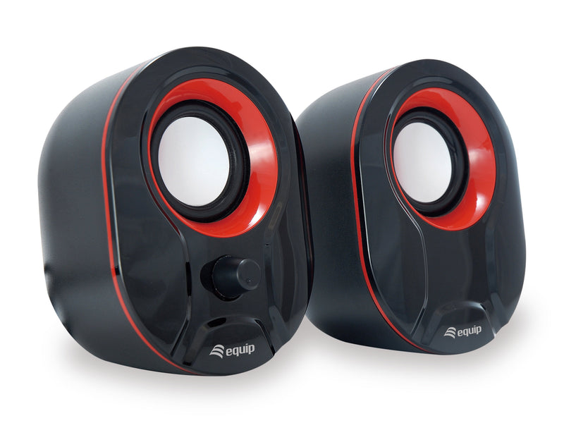 Equip Speakers 2.0 Mini 6W Rms Colour Black And Red Jack 3.5 Control Volumen Alimetancion USB