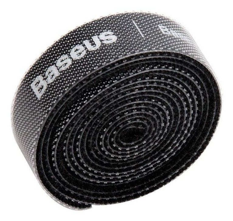 Baseus Tool Rainbow Circle Hook And Loop Straps / Velcro Tape Velcro Cable Organizer 1M Black (ACMGT-E01)